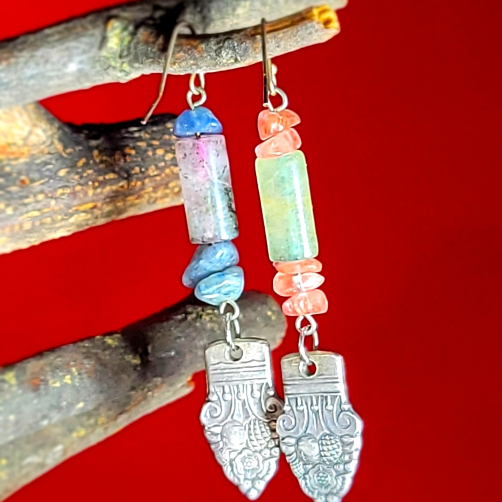 Earrings - Polished Stone & Silver